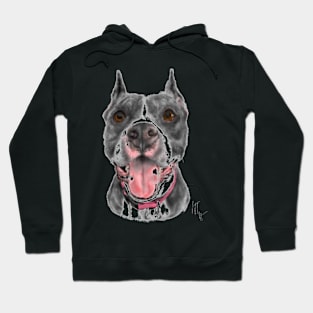 Black and White Smiling Dog Hoodie